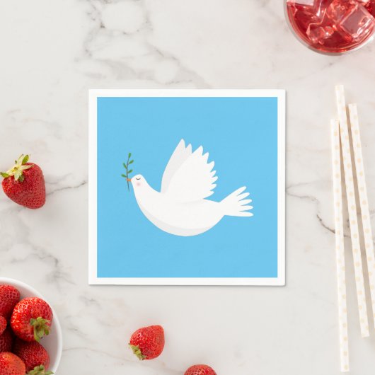 Serviette En Papier Colombe avec branche d'olivier (En situation)