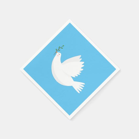 Serviette En Papier Colombe avec branche d'olivier (Coin)