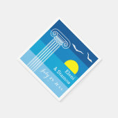 Serviette En Papier Colonnes grecques et mouettes Mariage de plage gre (Coin)