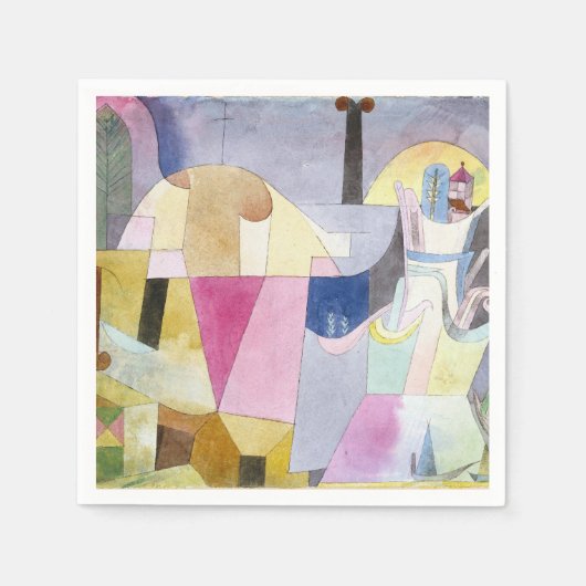 Serviette En Papier Colonnes noires dans un paysage 1919 par Paul Klee (Devant)