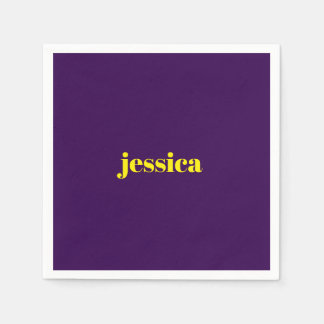 Serviette En Papier Color block minimalist custom name 