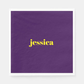 Serviette En Papier Color block minimalist custom name 