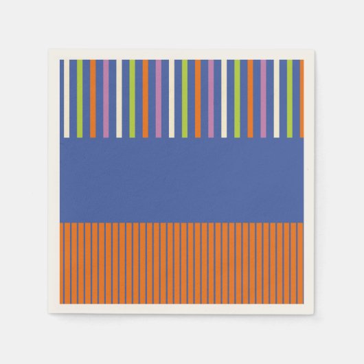 Serviette En Papier Color Pop Stripes design rayé moderne (Devant)