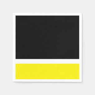 Serviette En Papier Colorblock noir blanc jaune