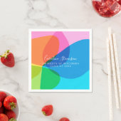 Serviette En Papier Coloré Abstrait Rainbow Fun Graduation personnalis (En situation)