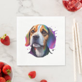 Serviette En Papier coloré beagle (En situation)