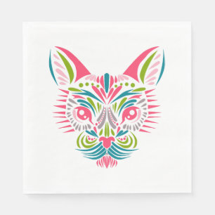 Serviette En Papier Coloré Chat Couleur Animal