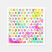 Serviette En Papier coloré éclaboussures d'aquarelle pois (Devant)