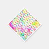 Serviette En Papier coloré éclaboussures d'aquarelle pois (Coin)