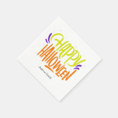 Serviette En Papier Coloré et amusant "Happy Halloween" (Coin)