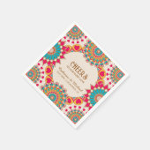Serviette En Papier Coloré Ethnic Mandala Bold & Bright Mariage (Coin)