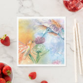 SERVIETTE EN PAPIER COLORÉ HUMMING BIRDS PARTI (En situation)