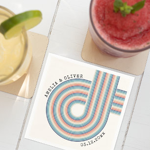 Serviette En Papier Coloré les années 70 seventies Retro Grandes Maria