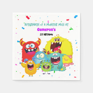 Serviette En Papier Coloré mignon Monster Amusant fête d'anniversaire