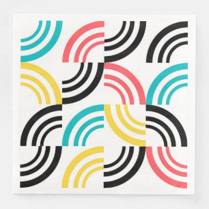 Serviette En Papier Coloré, moderne, amusant, joyeux graphisme géométr