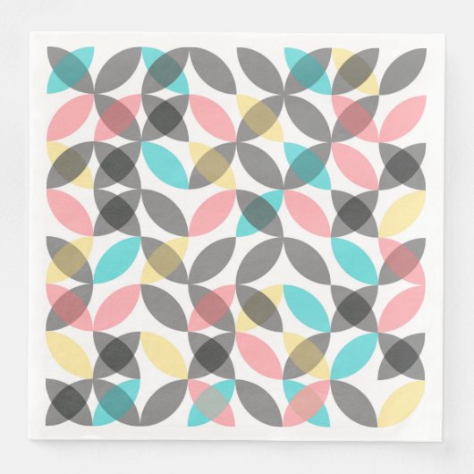 Serviette En Papier Coloré, moderne, gai circulaire géométrique (Devant)