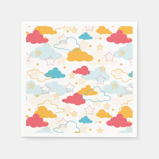 Serviette En Papier Coloré Retro Starry Sky Art Motif (Devant)