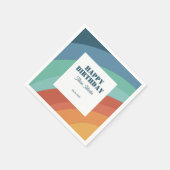 Serviette En Papier Coloré Retro Super Rainbow Joyeux anniversaire (Coin)