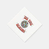 Serviette En Papier Coloré Super Retro Disco Noël (Coin)