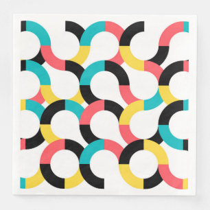 Serviette En Papier Coloré, tendance, gai, fun moderne géométrique