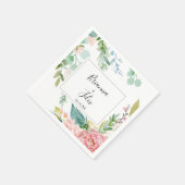 Serviette En Papier Coloré Tropical Floral Mariage Napkin (Coin)