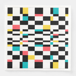 Serviette En Papier Coloré, urbain, moderne, motif géométrique tendanc