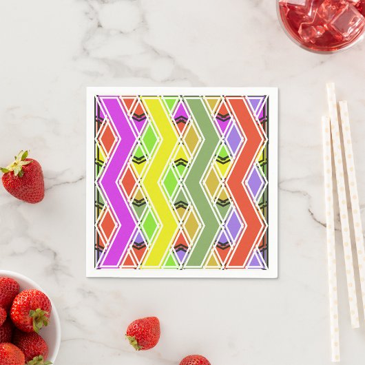 Serviette En Papier Coloré Zigzag Lignes Papier serviettes