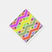 Serviette En Papier Coloré Zigzag Lignes Papier serviettes (Coin)