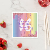 Serviette En Papier Colorée 16ème Joyeux Anniversaire Parties scintill (En situation)