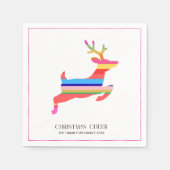 Serviette En Papier Colorful Bright Modern Christmas Reindeer (Devant)