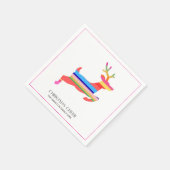 Serviette En Papier Colorful Bright Modern Christmas Reindeer (Coin)