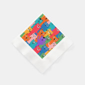 Serviette En Papier Colorful cats (Coin)