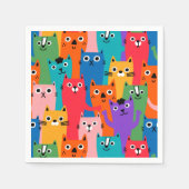 Serviette En Papier Colorful cats (Devant)