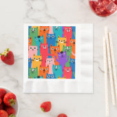 Serviette En Papier Colorful cats (En situation)