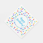 Serviette En Papier Colorful Confetti Dots Kids Birthday Paper (Coin)