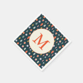 Serviette En Papier Colorful Custom Christmas Holiday Monogram (Coin)