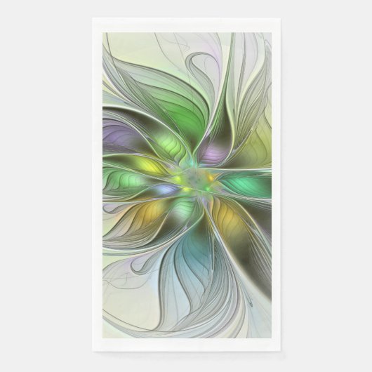 Serviette En Papier Colorful Fantasy Flower Modern Abstract Fractal (Devant)