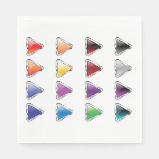 Serviette En Papier Colorful Glossy Metal Play Buttons (Devant)