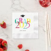 Serviette En Papier Colorful GRAD 2024 Graduation Party Custom (En situation)