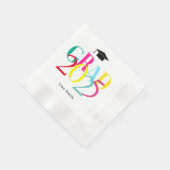 Serviette En Papier Colorful GRAD 2024 Graduation Party Custom (Coin)