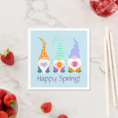 Serviette En Papier Colorful Happy Spring Gnomes Salutations (En situation)