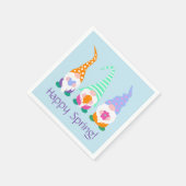 Serviette En Papier Colorful Happy Spring Gnomes Salutations (Coin)