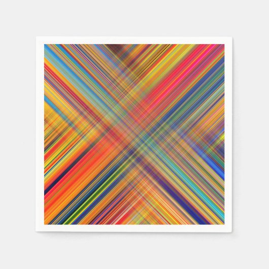 Serviette En Papier Colorful Kriss Kross Pattern Plaid (Devant)