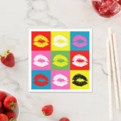 Serviette En Papier Colorful lips (En situation)