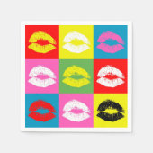 Serviette En Papier Colorful lips (Devant)