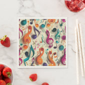 Serviette En Papier Colorful Music Pattern (En situation)