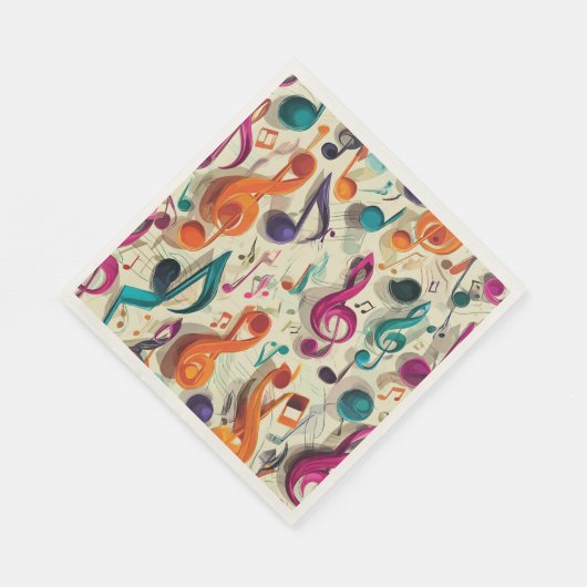 Serviette En Papier Colorful Music Pattern (Coin)