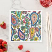 Serviette En Papier Colorful Paisley Abstract Groovy  (En situation)