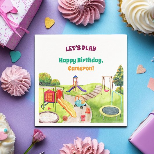 Serviette En Papier Colorful Playground Birthday Party