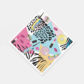 Serviette En Papier Colorful Retro 1990's Nineties Motif (Coin)